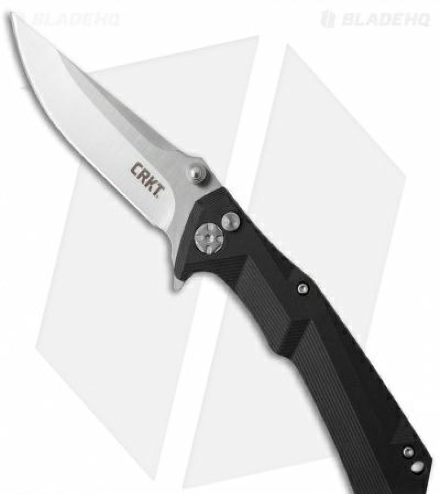 Pocket Knives *  | Large Choice Crkt Tighe Tac Two Clip Point Flipper Button Lock Knife Grn (3.38 Satin) 5230